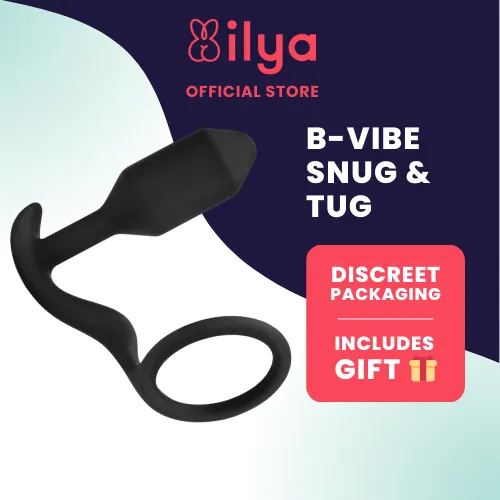 b-Vibe Snug & Tug Weighted Silicone Butt Plug & Penis-Ring