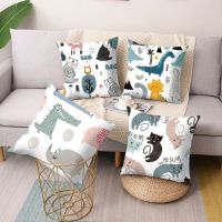 【CW】❁♝  45X45cm Print Pillowcase Cartoon Printed Cushion Cover Sofa