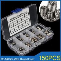 150PCS Helicoil Wire Thread Repair Inserts Kit Set M3 M4 M5 M6 M8 Stainless Steel Threaded Bushings Thread Recovery Fasteners