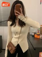 original Uniqlo NEW Irregular design sweater with bottoming shirt for women in autumn and winter high-end slim fit autumn knitted sweater top