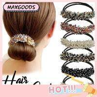 MAXG คริสตัล เครื่องมือ Braiders เครื่องมือจัดแต่งทรงผม ที่คาดผม Quick Bun Curler Donut Bun Maker Rhinestone Lazy Hairpin