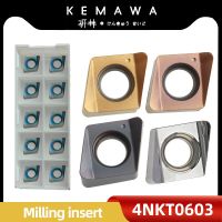 KEMAWA 4NKT060308 คาร์ไบด์แทรก TE90 เครื่องตัดโลหะแบบป้อนเร็วทังสเตนคาร์ไบด์ 4NKT060308R-M ตัวยึดเครื่องตัดมิลลิ่งเร็ว