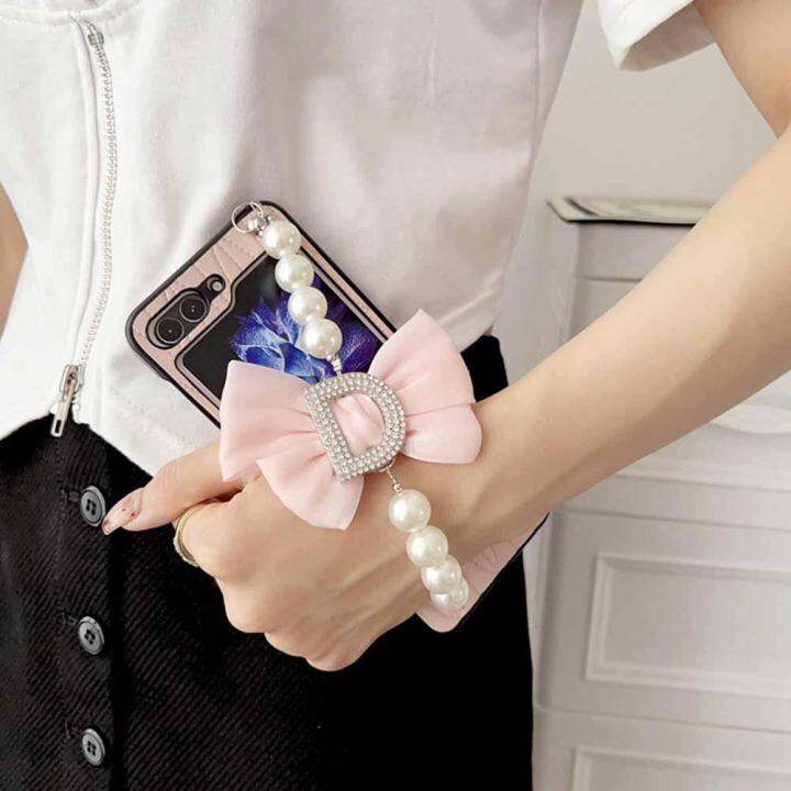 sheep-pattern-folding-screen-phone-case-with-butterfly-pearl-5-flip-for-z-wristband-suitable-u8i7