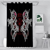 Nidhogg Valhalla Vegvisir Bathroom Shower Curtains Norse Mythology Viking Waterproof Partition Home Decor Bathroom Accessories