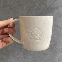 Starbuck White Cup Store แก้วพิเศษ Mermaid Embossed Store พิเศษความจุขนาดใหญ่ถ้วยกาแฟเซรามิคถ้วยดื่ม Classic