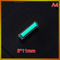 Hassanne 1PCS 3*11mm Glass Luminous Tube ปลายนิ้ว Gyro Luminous Rod โคมไฟสัญญาณกลางแจ้ง