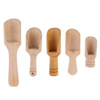 5Pcs Small Wooden Salt Spoon Coffee Powder Spoon Household Salt Shovels Wooden Handle Scoop Wooden Teaspoon Ground Coffee Scoops