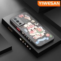 YIWESAN เคสสำหรับ VIVO Y76 5G เคส Y74s Y76s 5G ลายการ์ตูนกระต่ายน่ารักแฟชั่นมีน้ำค้างแข็งโปร่งใสบางเคสโทรศัพท์ขอบซิลิโคนเคสกันกระแทกคลุมทั้งหมดเคสป้องกันเลนส์กล้อง