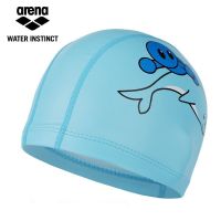 ?Original Arena Comfortable PU material swimming cap waterproof and durable non-stretching cartoon childrens swimming cap