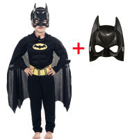 เด็ก Vampire Muscle Bat Man เครื่องแต่งกาย &amp; หน้ากาก Cape Boy Superhero คอสเพลย์ฮาโลวีน Masquerade Party Costume