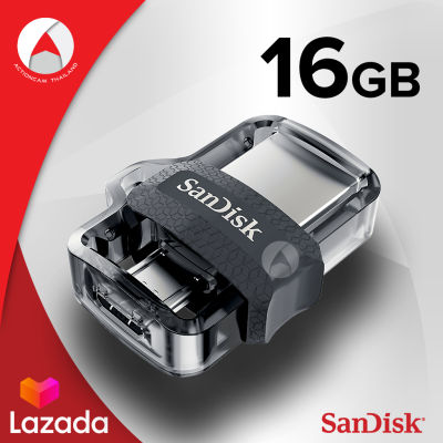SanDisk Ultra Dual Drive M3.0 16GB (SDDD3-016G-G46) แฟลชไดร์ฟ สำหรับ สมาร์ทโฟน และ แท็บเล็ต Android ประกัน Synnex 5ปี