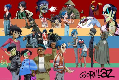 โปสเตอร์วง Gorillaz กอริลลาซ Music Poster รูปภาพ ของขวัญ ของสะสม แต่งบ้าน ของแต่งห้อง โปสเตอร์ขนาดใหญ่ โปสเตอร์แต่งห้อง โปสเตอร์ติดผนัง 77poster