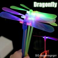 【LZ】☃✹┋  Childrens Outdoor Bamboo Dragonfly Toys Luminous Pull Wire Flying Saucer Playings Early Learning Games Flash Flying Playings