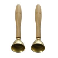 2 pieces mini Golden Bell musical toys for children with a wooden handle