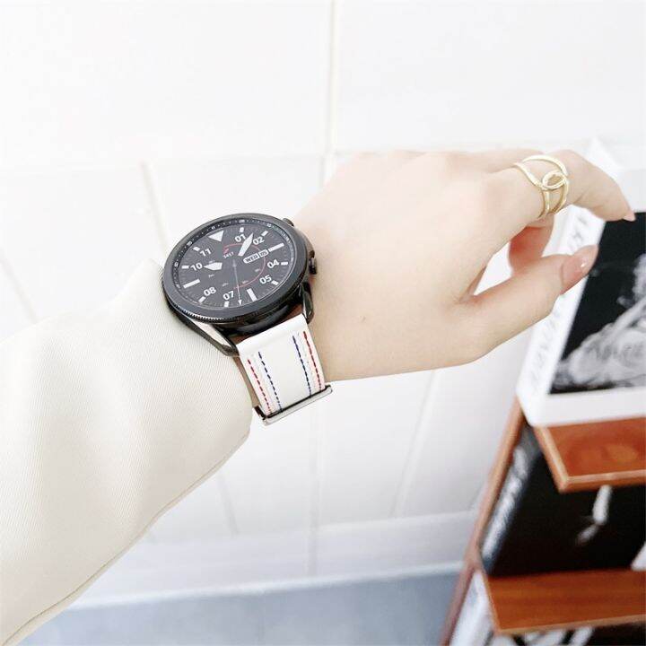 สายหนังแท้สำหรับ-samsung-galaxy-watch-4-classic-46mm-40-42mm-active-2กำไลข้อมือสำหรับ-huawei-gt-2-2e-3-pro-20mm-22mm-สายรัด-carterfa