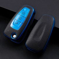 ✔ Leather TPU Car Key Case Cover For Ford Fiesta Ranger C-Max S-Max Focus 3 4 Galaxy Mondeo Transit Tourneo Custom MK3 MK4