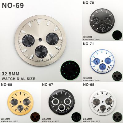 32.5Mm Watch Dial Luminous Panda Watch Case Quartz Watch VK63 Movement Watch Replacement Accessories For Daytona
