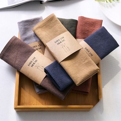 ผ้าเช็ดปากกันลื่นทำจากผ้าลินินแผ่นรองจานทันสมัยแบบเรียบง่ายสไตล์ญี่ปุ่นผ้าผ้าปูโต๊ะบ้าน