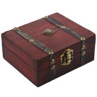 Wooden Vintage Lock Treasure Chest Jewelery Storage Box Case Organiser Ring Gift