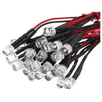 20CM 12V Wired For Light Emitting Diode Wiring LED Lot Size: 5mm Flat Top Color:red QTY:10Pcs