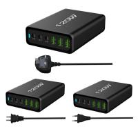 Charger Block 120W GaN Powerful PD Charger USB C Multiport Charger 6 Port Super Fast Charger Travel-friendly Wall Charger Block for Earphones Smartphones Laptops Tablets fit