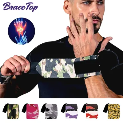 BraceTop 1 PC Weightlifting Wristband Professional Wrist Support with Heavy Duty Thumb Loop for Strength Training Bodybuilding