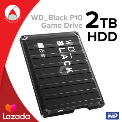 WD BLACK P10 Game Drive HDD 2TB ฮาร์ดดิสก์พกพา Micro B (WDBA2W0020BBK-WESN) Black ความเร็วในการอ่าน 140 MB/s Playstation 4 Pro, PS4, Xbox One, Windows 10, mac OS ประกัน Synnex 3 ปี ฮาร์ดดิสก์ HDD