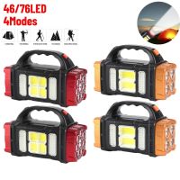 Solar Rechargeable LED Flashlight COB Zoomable Waterproof Tactical Torch Lamp Bulbs Can Charge Mobile Phone Camping Flashlight