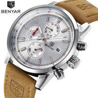 BENYAR Chronograph Sport Mens Watches Top nd Luxury Quartz Watch Clock All Pointers Work Waterproof Business Watch BY-5102M