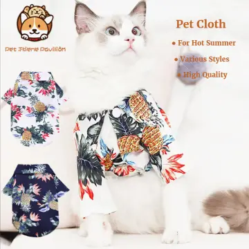 Pet Puppy Summer Shirt Hawaiian Style Small Dog Cat Pet Clothes Vest T  Shirt Beach Style for Puppy Chihuahua Ropa Perro Pug
