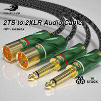 GOLLEY LION Dual 1/4นิ้ว TS โมโน6.35มิลลิเมตรแจ็คถึง2 X XLR ชายสายสัญญาณเสียงเครื่องขยายเสียงผสมเสียงคอนโซลโฮมเธียเตอร์ระบบป้องกันสาย