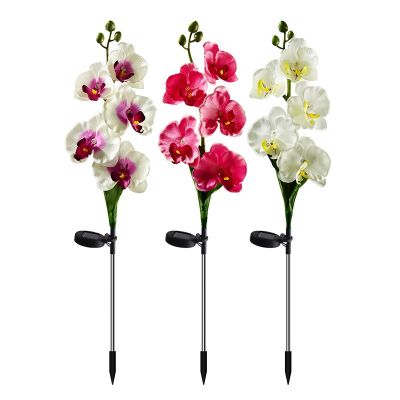 5 LED Solar Garden Decoration Outdoor LED Light Butterfly Orchid Flower Rose Lily Lamp Yard Garden Path Way Lawn Landscape Decor