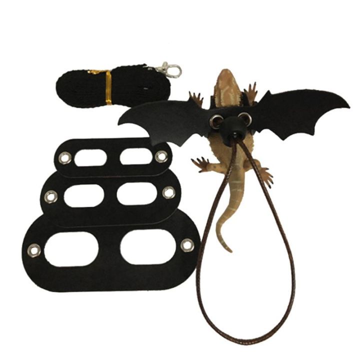 best-selling-pets-mart-mall-lizard-traction-rope-สัตว์เลื้อยคลาน-bearded-dragon-harness-leash-leather-with-wing-pxpc