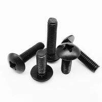 5/50pcs M3 M4 M5 M6 Black 304 Stainless Steel Phillips Truss Head Screw Cross Recessed Large Flat Round Head Bolt High Quality