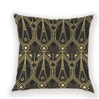 Abstract Geometric Cushion Cover Retro Line Throw Pillow Case Print Pillow Covers Simple Stripe Polyester Sofa Bed Cushion Cases