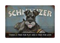 Celestineor Schnauzer Dog ป้ายโลหะตกแต่งผนัง-Vintage Wall Art