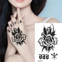 Small temporary tattoo sticker waterproof black snake flower sword scorpion black female body art wrist neck finger fake tatto