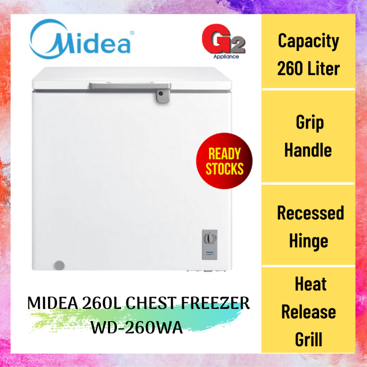 MIDEA (AUTHORISED DEALER) 260 LITER CHEST FREEZER WD260WA Lazada