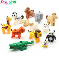 Ls【คลังสินค้าพร้อม】 DIY Zebra Sheep Elephant Panda Crocodile Animal Assembly Accessories Large Particle Building Blocks Compatible With LegoING Duplo1【cod】