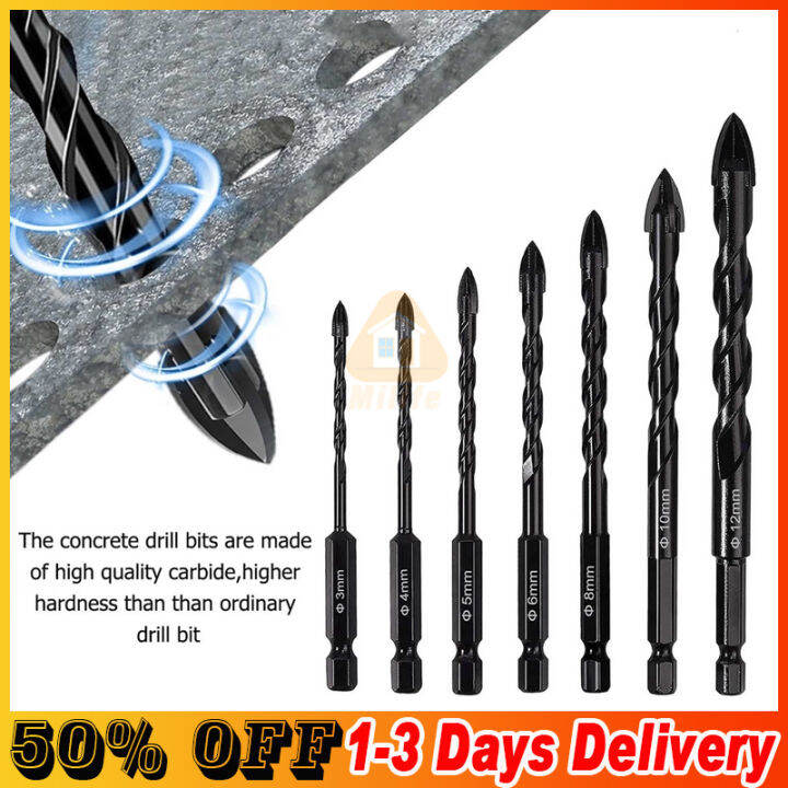 Original fast delivery 7pcs Glass Concrete Drill Bit Set 3-12mm Cross ...