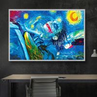 บทคัดย่อ Graffiti Wall Art สีสันหรูหราการ์ตูนโปสเตอร์พิมพ์ห้องนั่งเล่นตกแต่งบ้าน Van Gogh Joker Starry Night ภาพวาดผ้าใบ Ultra ยอดนิยม Liyanhong2