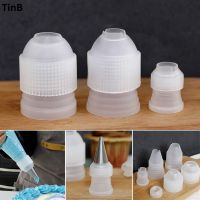 【CC】✟  3 pcs S/M/L Plastic Icing piping bag converter adapter set cream nozzle pipeline coupler cake decorating tool for Russian Nozzle