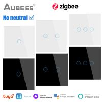 Zigbee Touch Switch 1/2/3/ Gang AC 100-240v Wall Light Switch Smart Home Zigbee Wireless Remote Control Tuya App EU Standard Power Points  Switches Sa