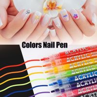 12 Colors Acrylic Paint Pens Fine Tip Nail Pens Nail Art Graffiti Pen Set DIY Marker Paint Decoration Home Nail Salon Tools