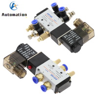 นิวเมติกไฟฟ้า Solenoid V Alve 5 Way 2ตำแหน่งควบคุมอากาศก๊าซแม่เหล็กวาล์ว12โวลต์24โวลต์220โวลต์ขดลวดโวลต์4มิลลิเมตร-12มิลลิเมตรอุปกรณ์ท่อ