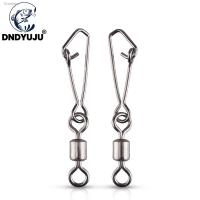 ▬☁ DNDYUJU 40PCS Stainless steel Fishing Connector Fishing Swivels Interlock Rolling Swivel With Hooked Snap Fishing Hooks Lure