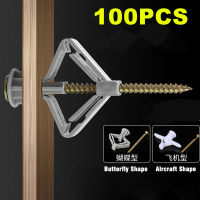 ปฏิบัติ100ชิ้นพลาสติกการขยายตัว Drywall Anchor ชุดด้วยสกรูเจาะตนเองผนังบ้านเจาะสำหรับยิปซั่มคณะกรรมการแผ่นใยไม้อัด