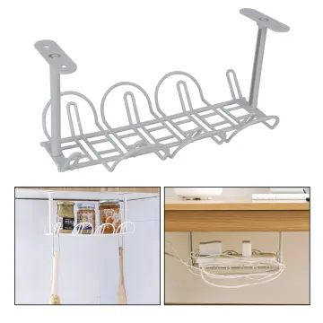 1pc Under Desk Cable Management Tray Home Living Room Storage Rack