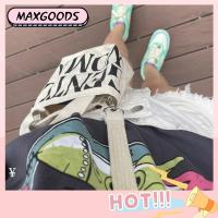 MAXG ผ้าใบแคนวาส กระเป๋าแบบสะพายไหล่ จุได้มาก การพิมพ์ตัวอักษร กระเป๋า Crossbody บุคลิกภาพที่ดี กระเป๋าโท้ท ของขวัญวันเกิดของขวัญ