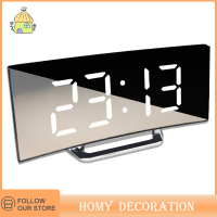 Shao นาฬิกาปลุกดิจิตอลขนาด7นิ้ว curved dimmable LED Electronic Digital Desktop CLOCK นาฬิกาขนาดใหญ่